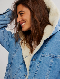 Asher Cozy Denim Jacket, Snowdrift Wash