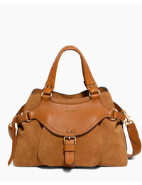 Dash Large Satchel, Rustic Caramel Suede