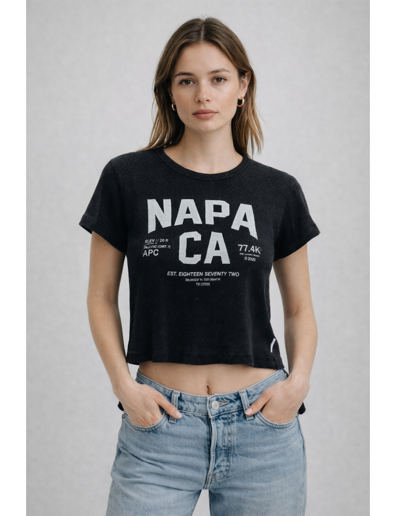 Napa Baby Tee, Black/Snow