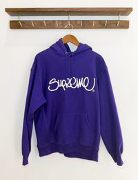 Supreme Script Logo Hoodie, Purple