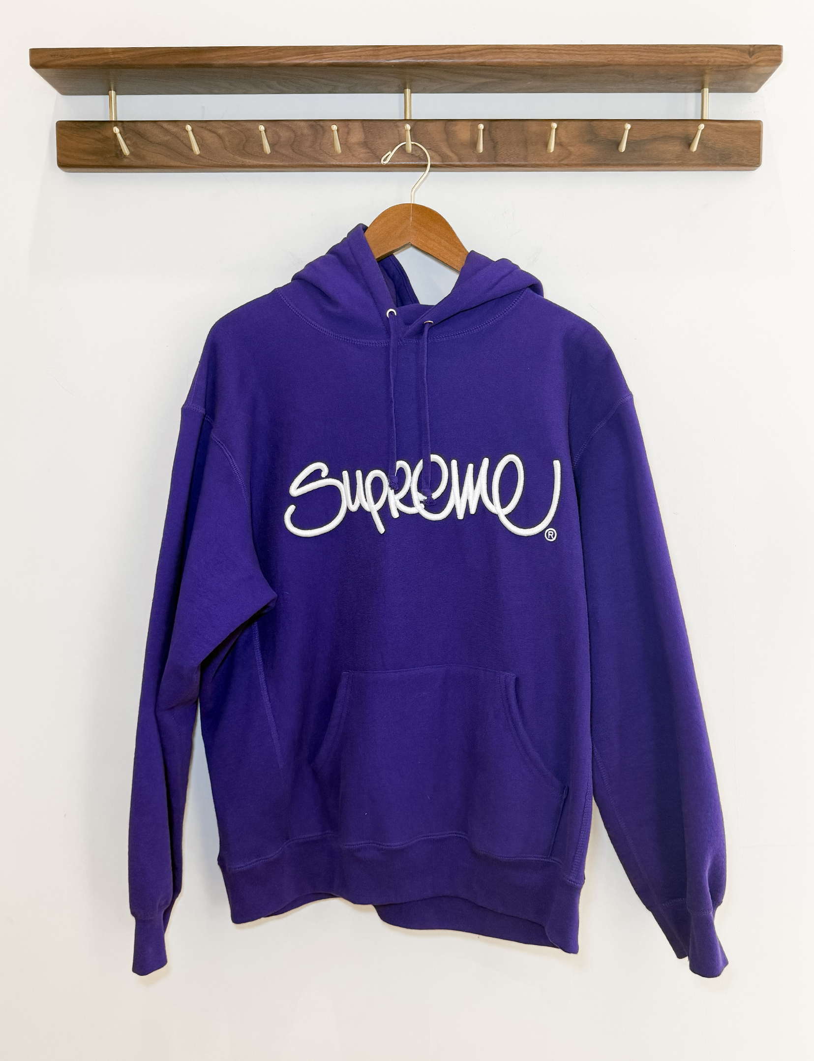 Supreme Script Logo Hoodie, Purple