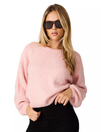 Carmen Sweater, Silver/Pink