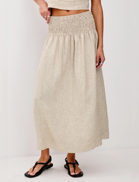Alessa Skirt, Heathered Flax
