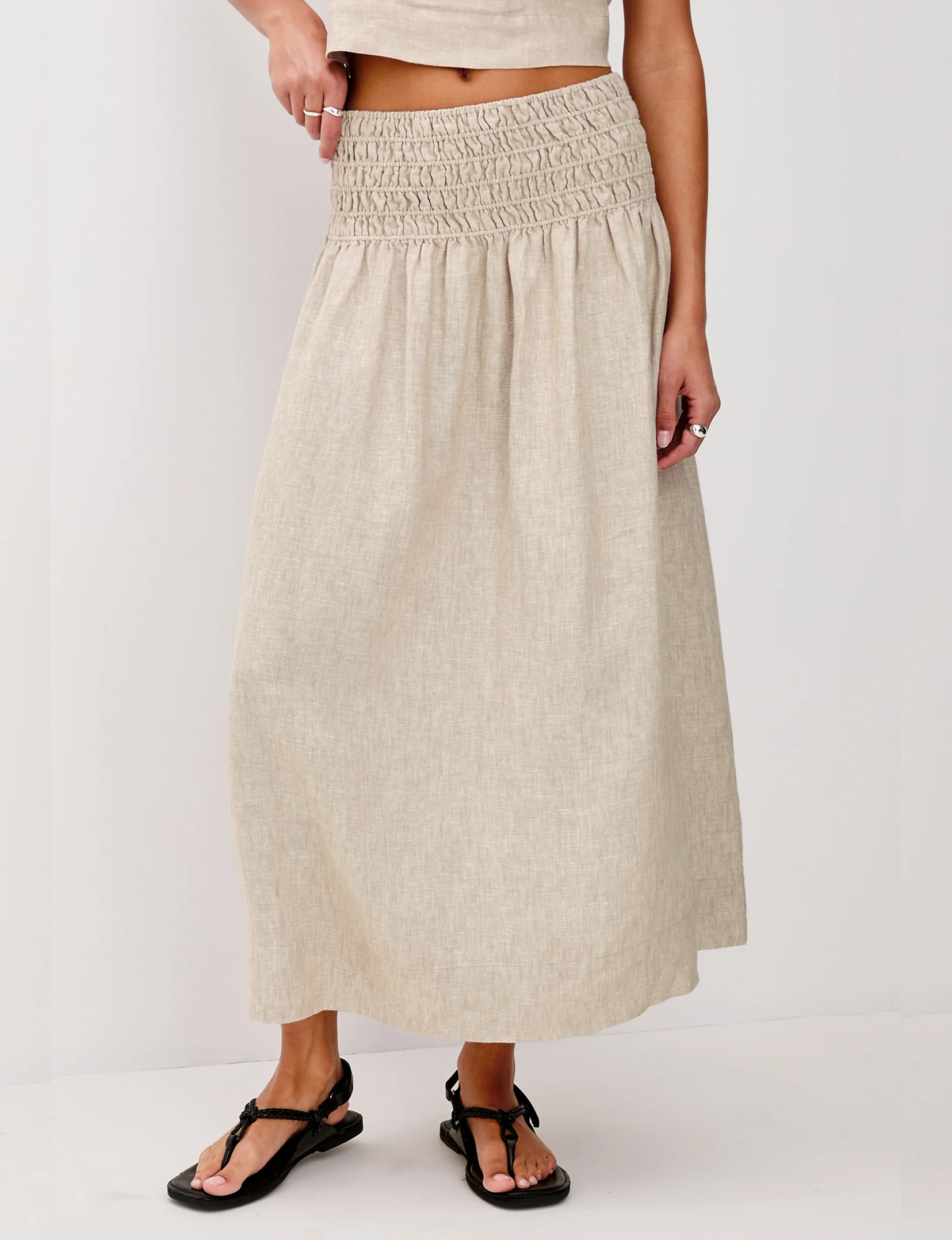 Alessa Skirt, Heathered Flax