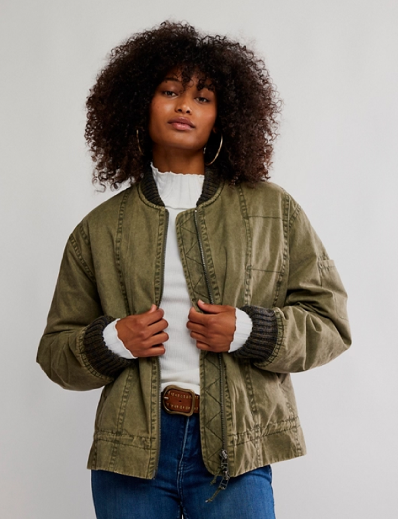 Jax Washed Bomber, Olive