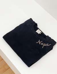 Napa Embroidered Sweatshirt, Washed Black