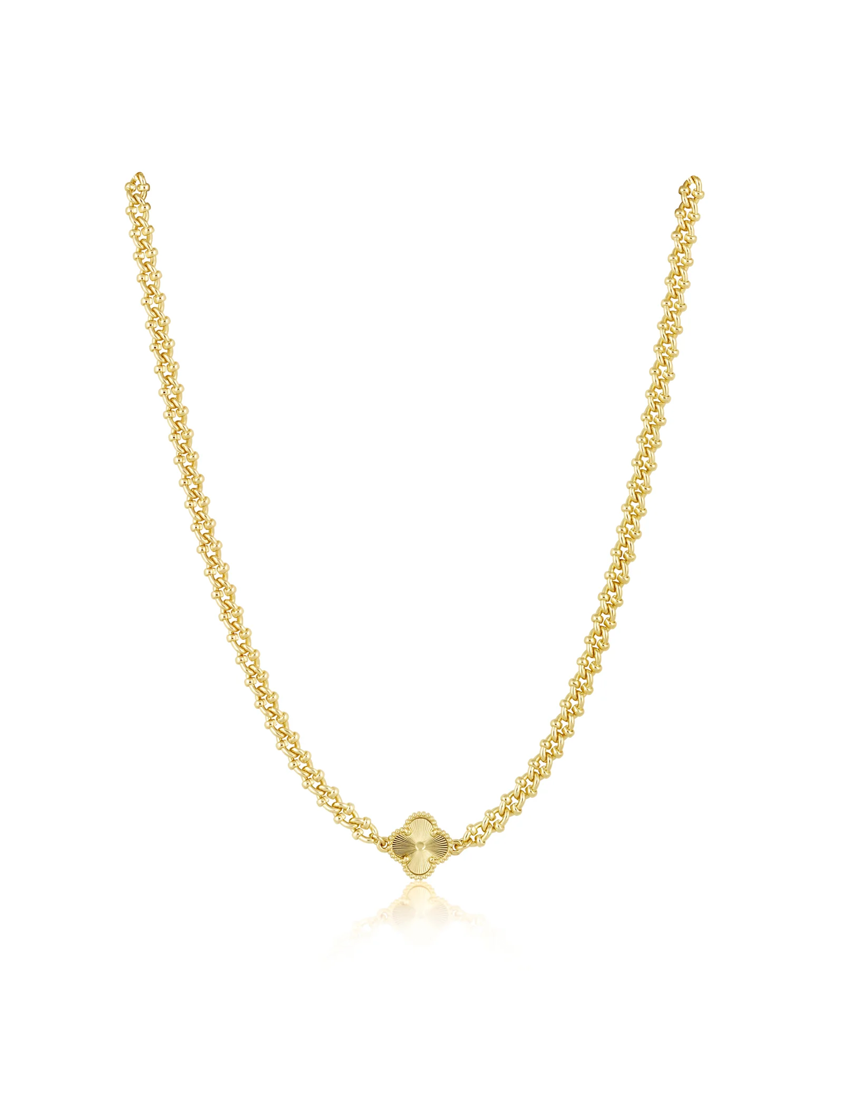 Rosalie Clover Chain Necklace, Gold