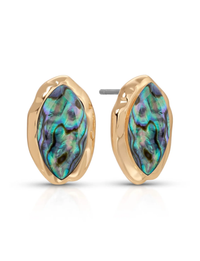 Luxe Mini Studs, Gold/Abalone