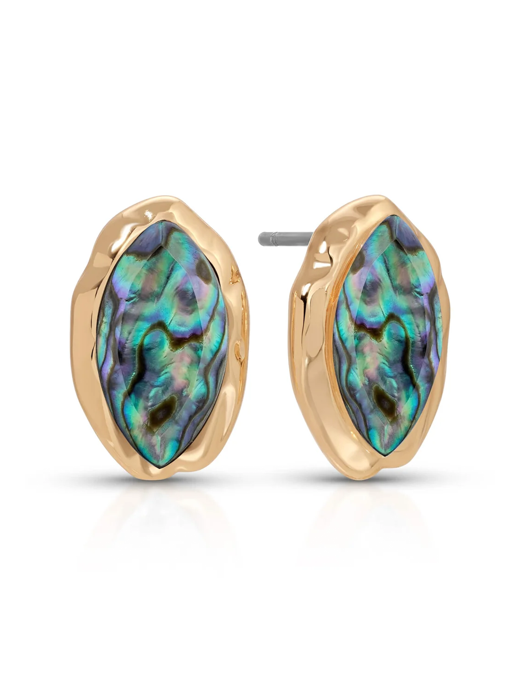 Luxe Mini Studs, Gold/Abalone
