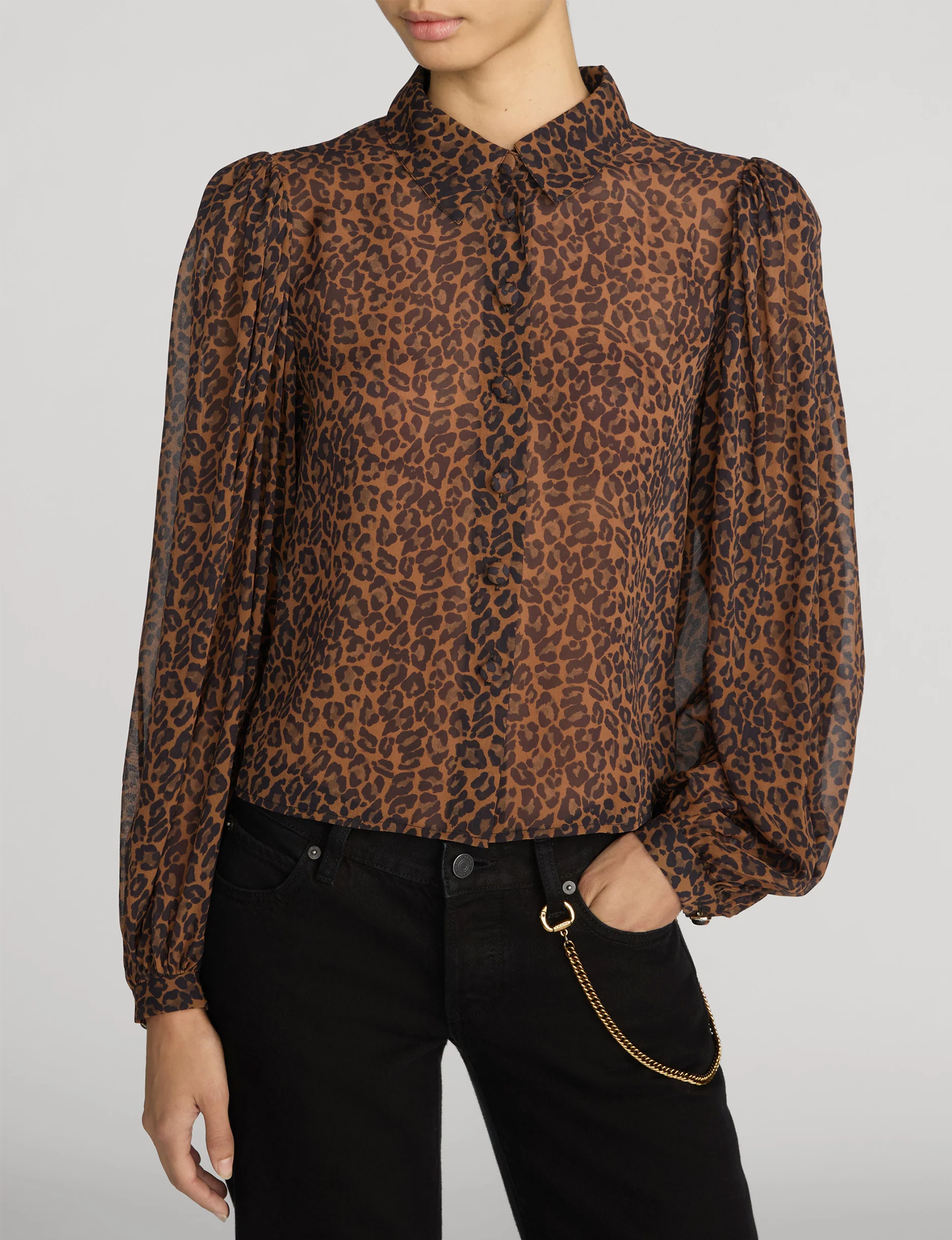 Silk Prairie Shirt, Leopard
