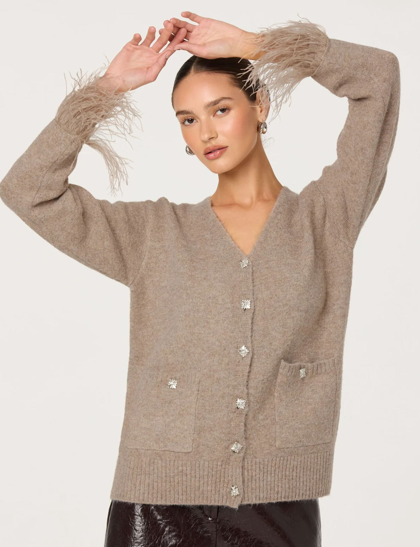 Grie Cardigan, Taupe