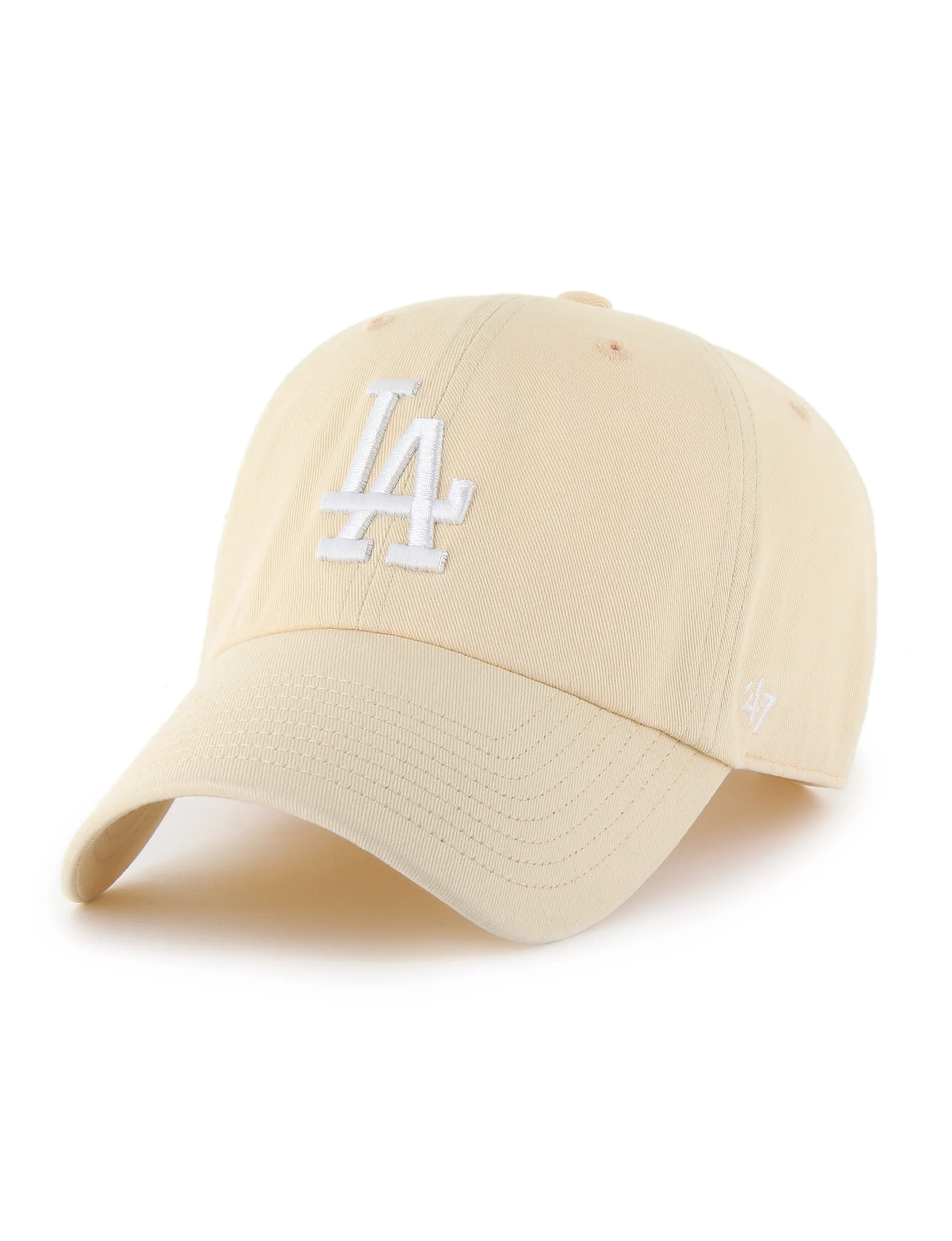 LA Dodgers Basic Ball Cap, Butter/White