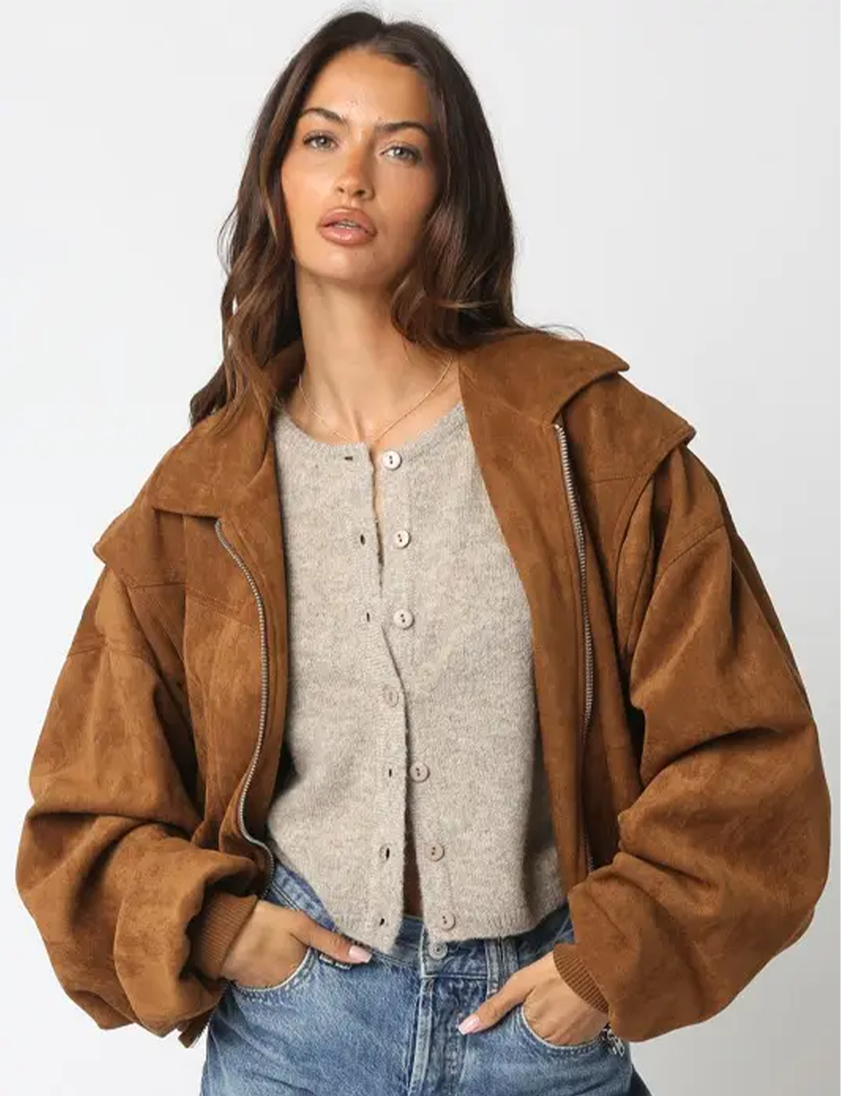 Linda Suede Jacket, Camel