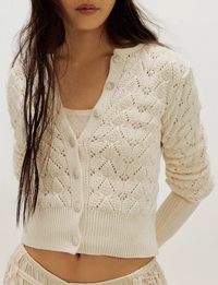 Pretty In Pointelle Cardi, Ivory