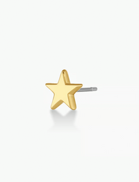 Star Charm Studs, Gold