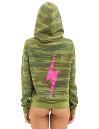 Bolt Hoodie, Camo/Neon Pink