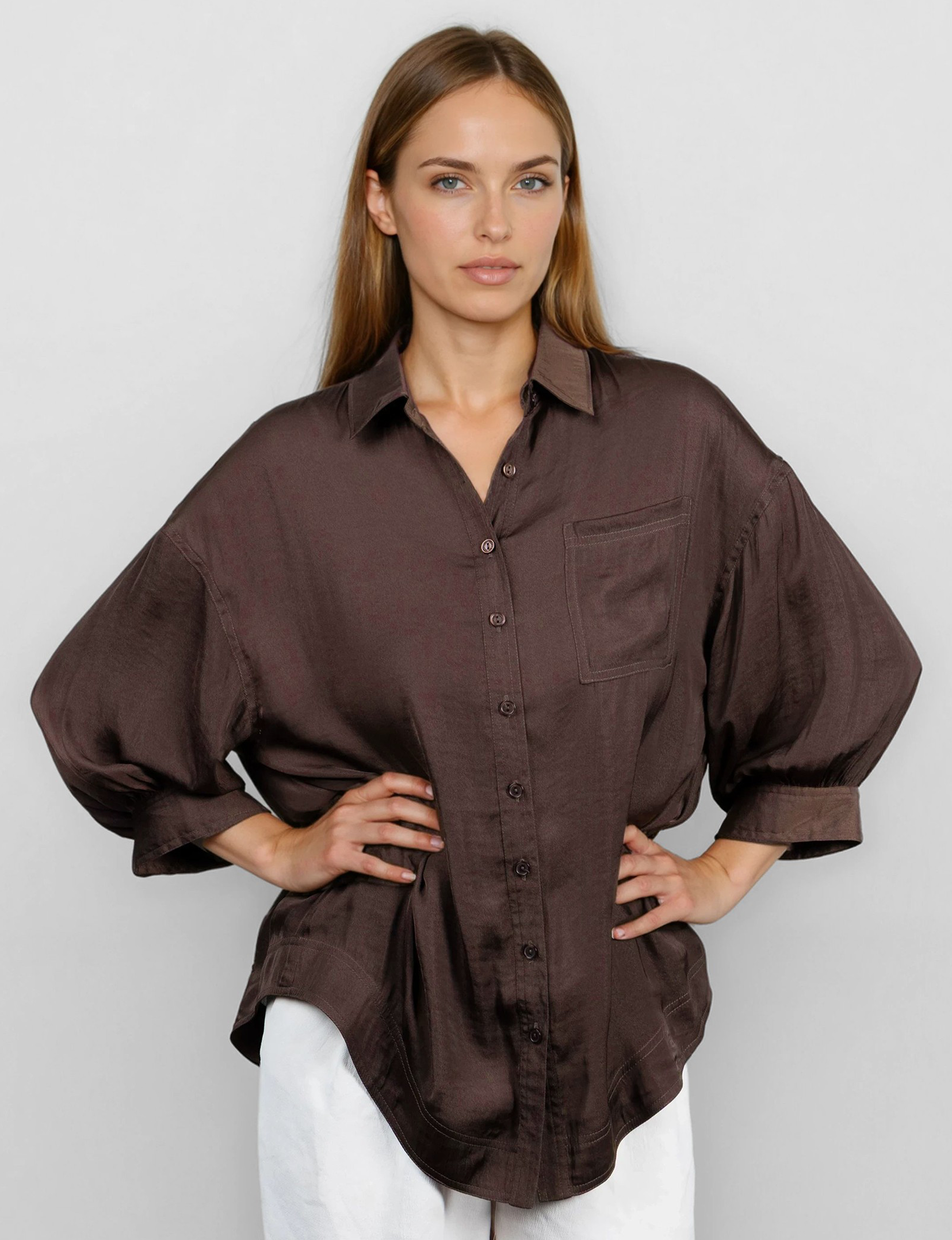 Adelena Blouse, Chocolate