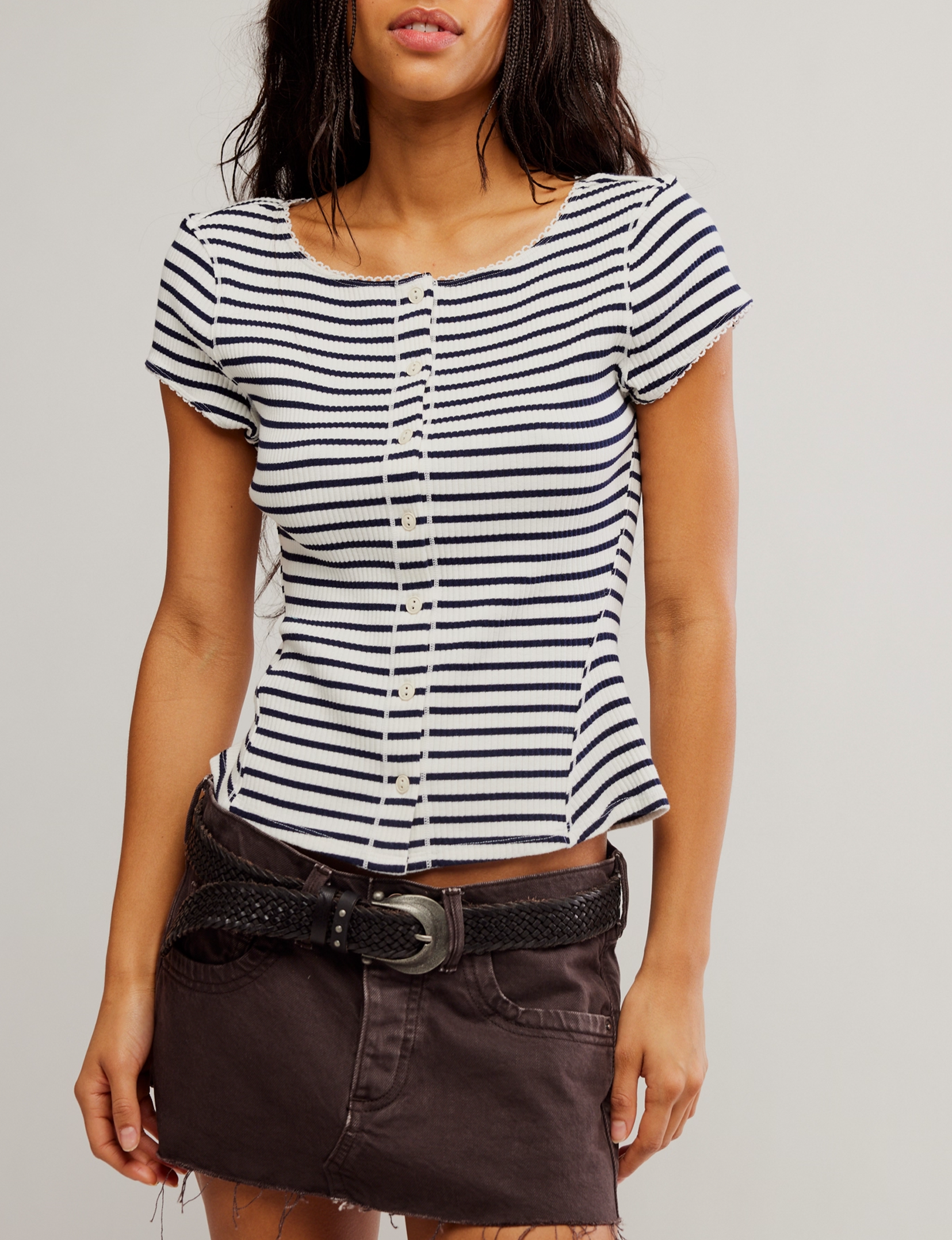 Most Wanted Striped Cardi, Black/White