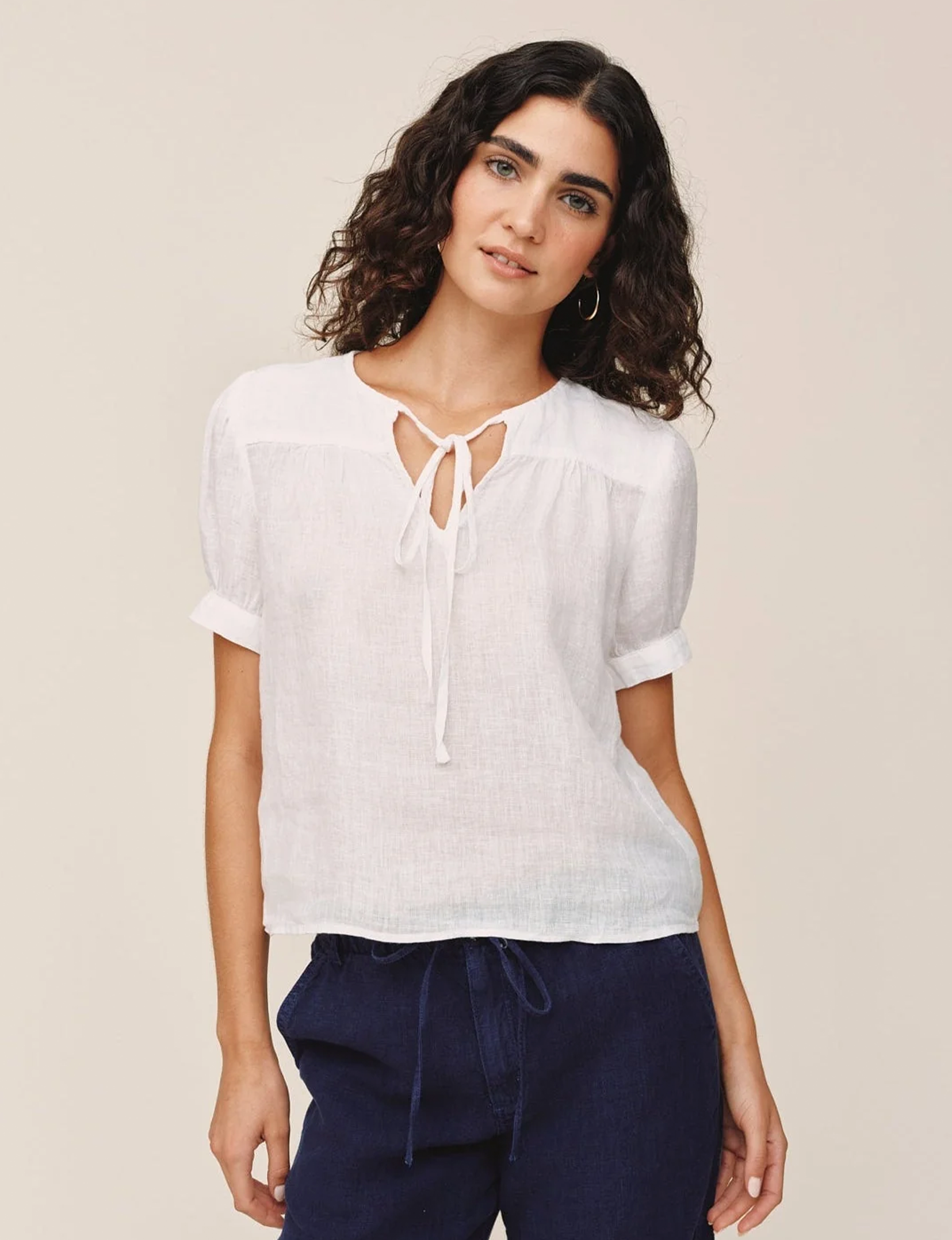 Flowy Pullover Top, White
