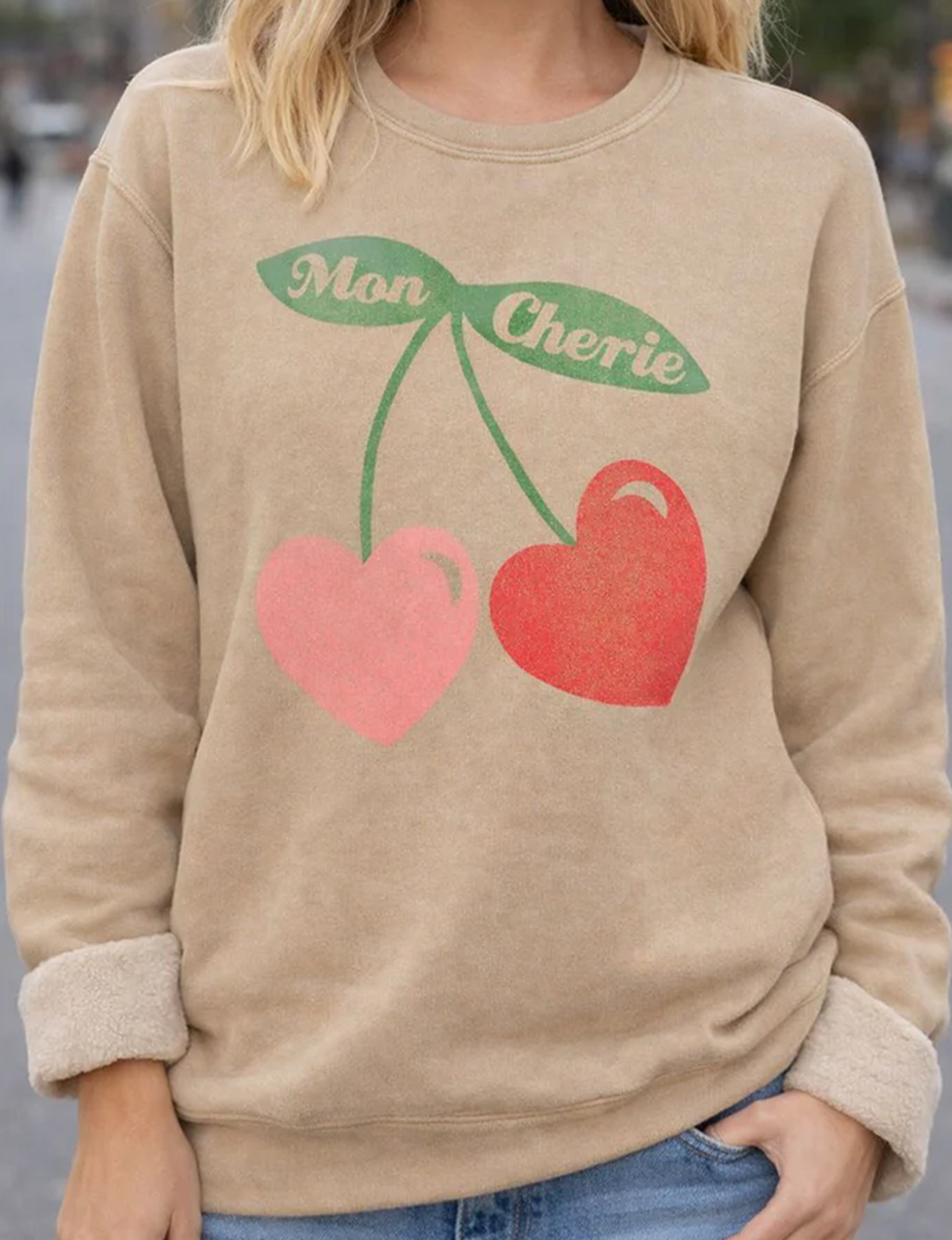 Mon Cherie Sweatshirt, Beige