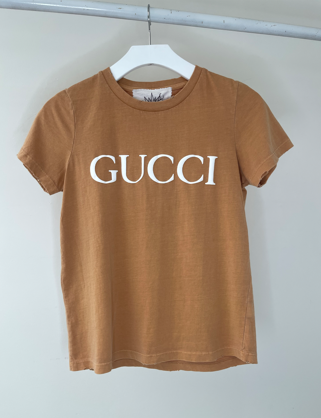 Gucci Puff Logo Womens Fit Tee, Saddle