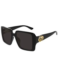 GG Logo Square Frame Sunglasses, Black/Grey