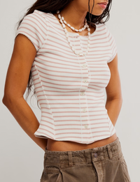 Most Wanted Striped Cardi, Mauve/Ivory