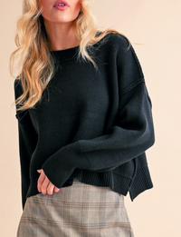 Regina Knit Sweater, Black