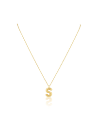 Bubble Initial Necklace, Gold