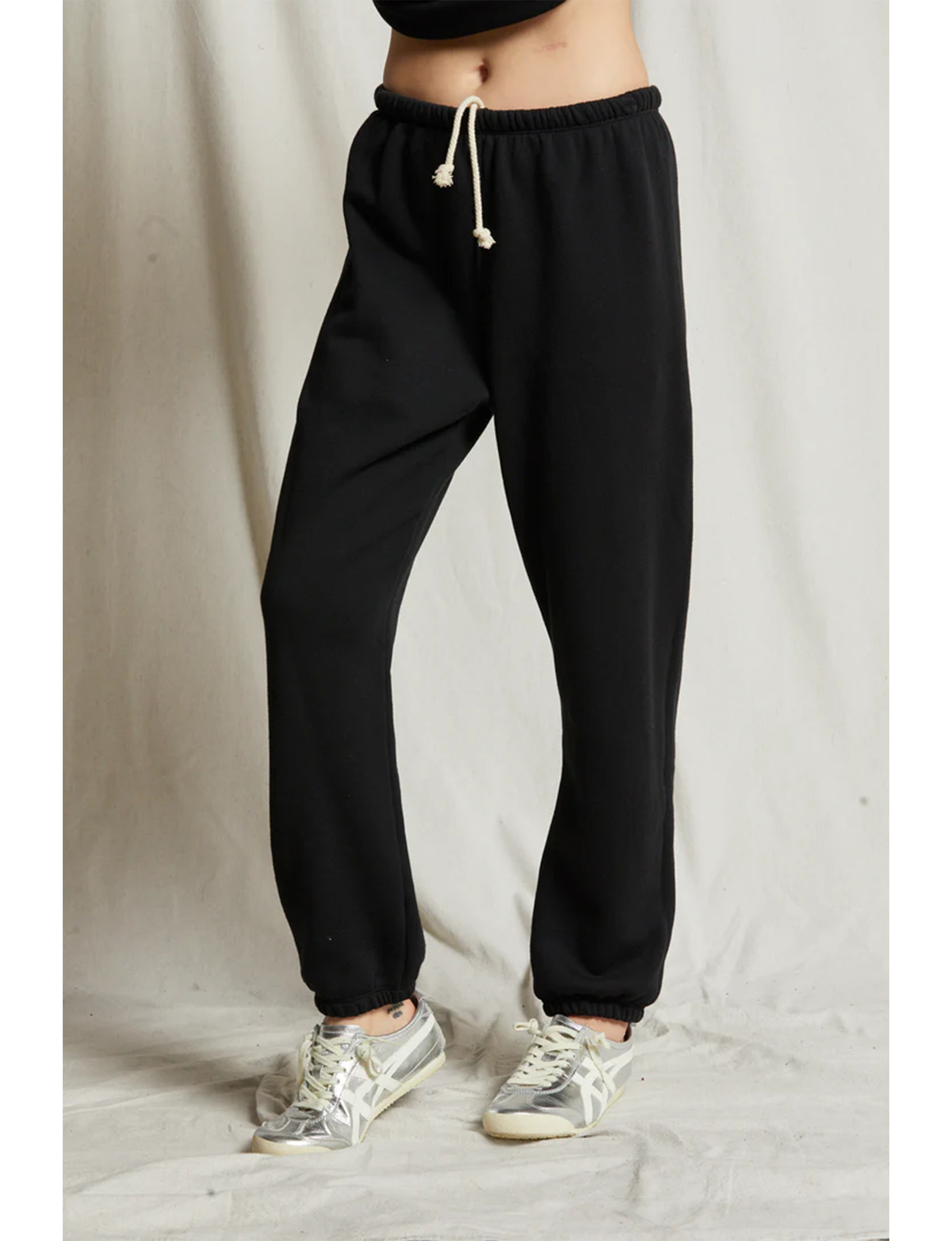 Stevie Fleece Sweatpants, True Black