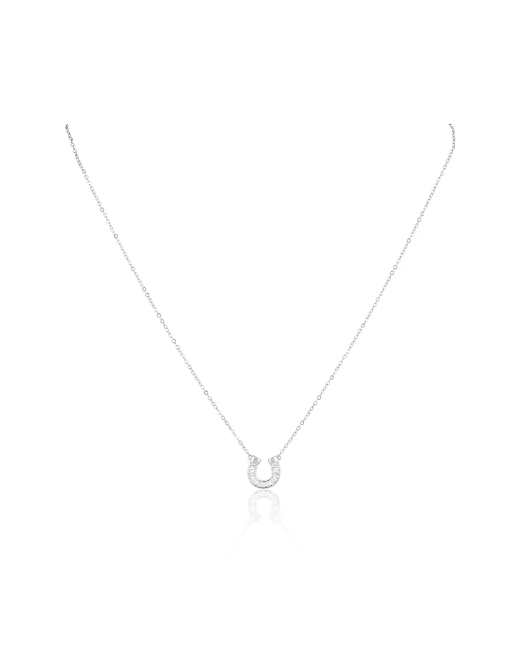 Off To The Races Horseshoe Necklace, Silver