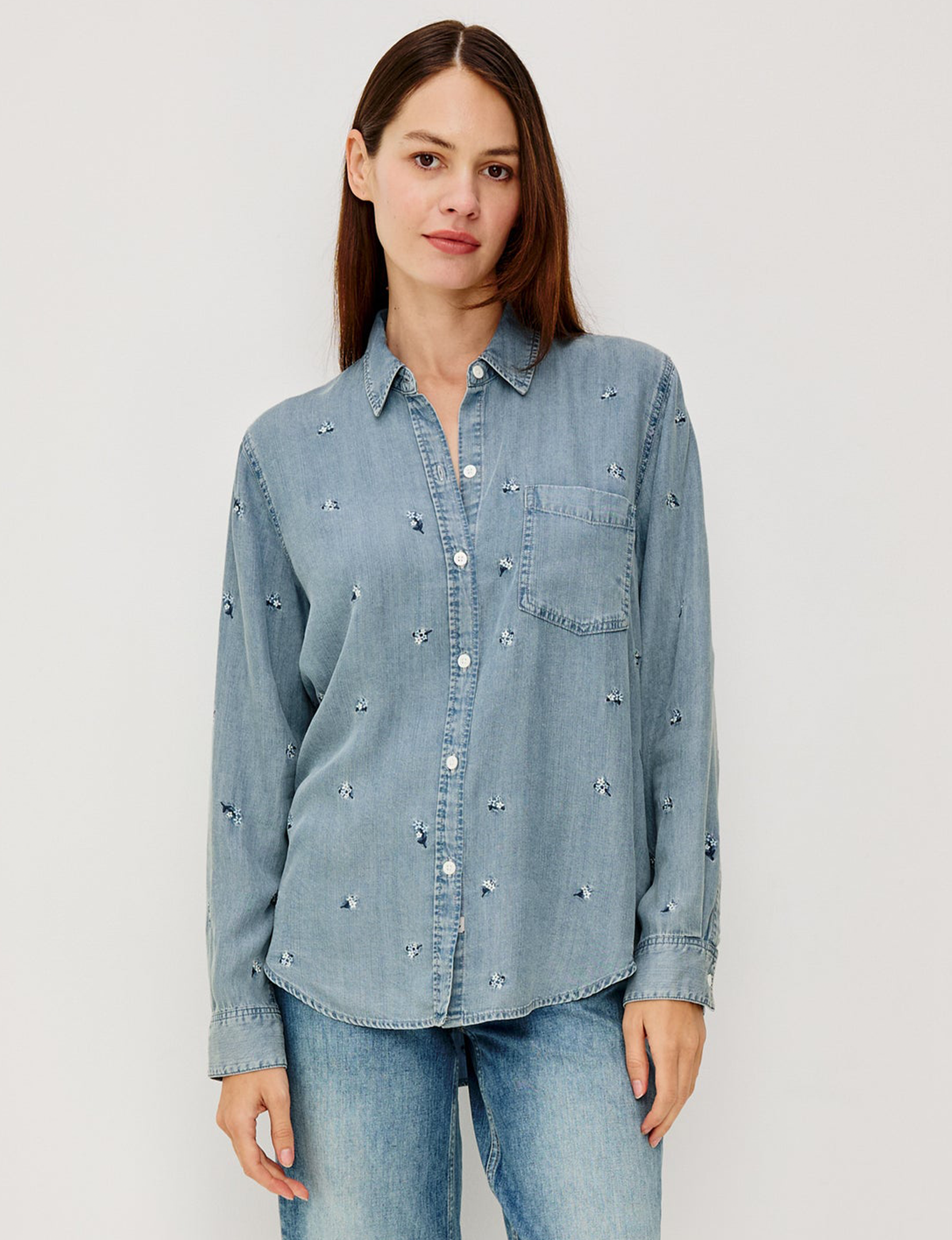 Ingrid Shirt, Blue Blossoms