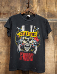 Guns N Roses Use Your Illusion Crew Tee, Coal