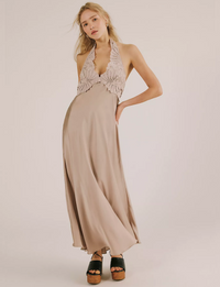 Petal Party Midi Dress, Mushroom