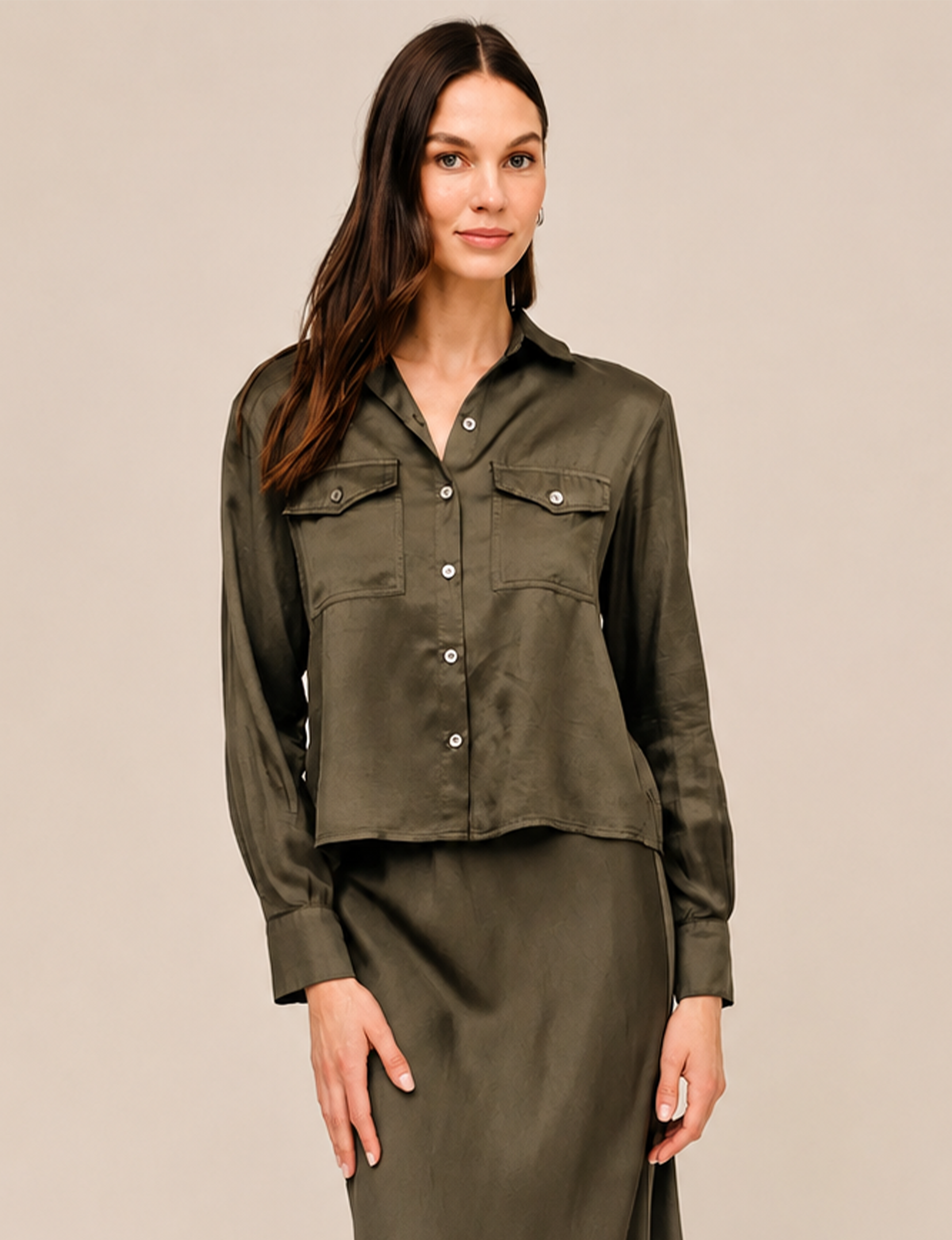 Utility Crop Top, Army Olive