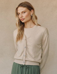 Lightweight Cardigan, Sable Sand