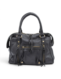Large Leather Satchel, Black
