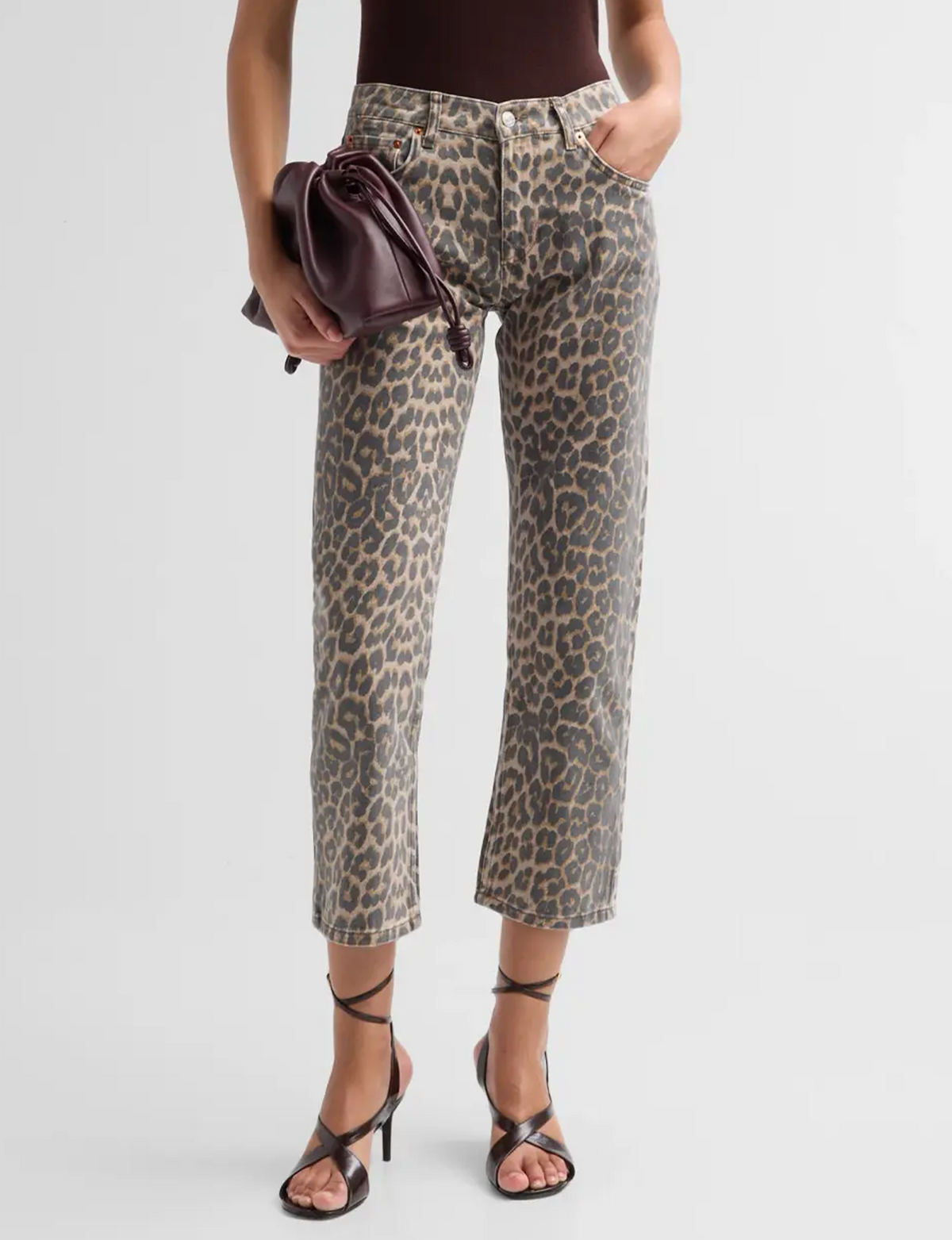 Mid Rise Blondie Crop, Leopardo