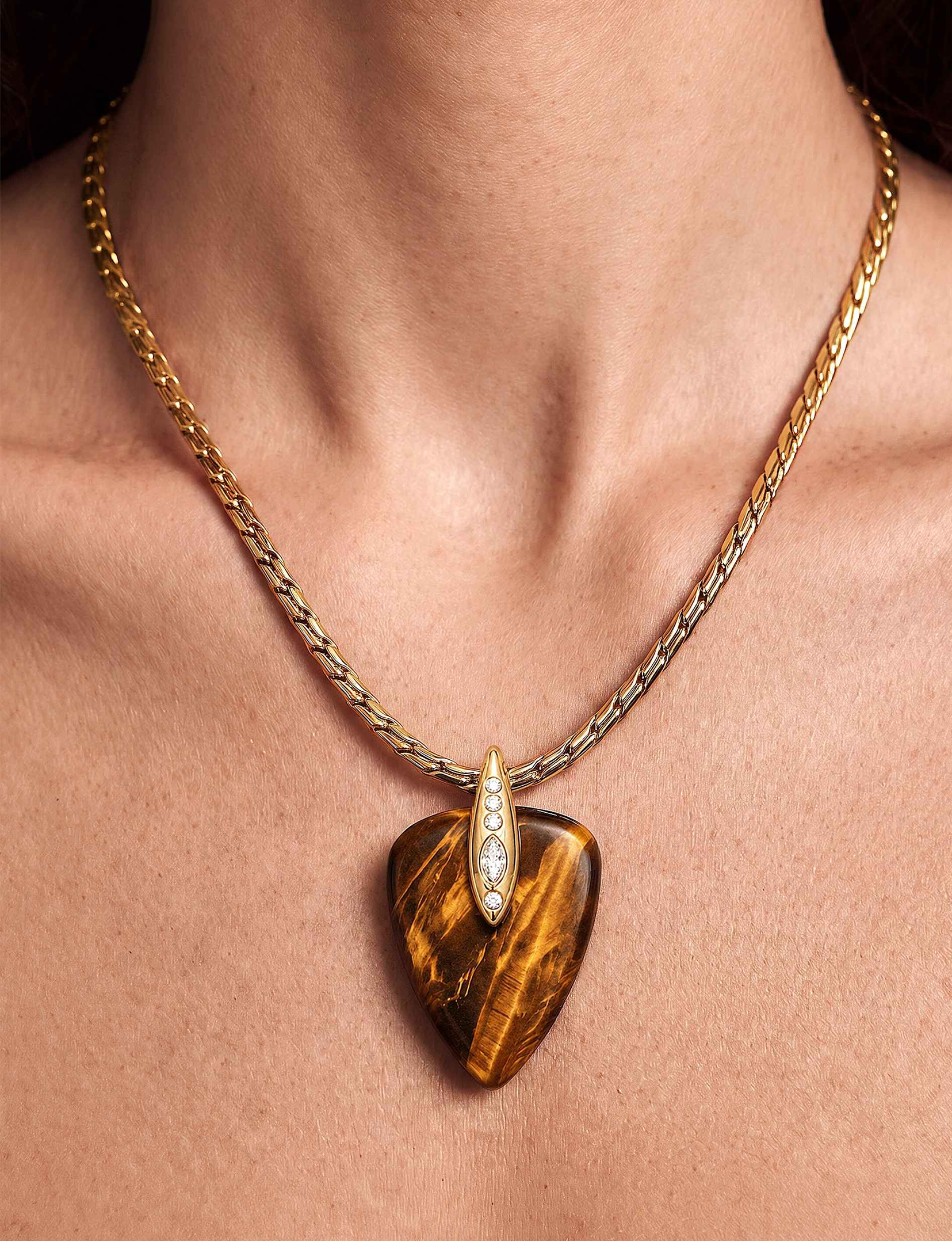 Solstice Pendant Choker, Tiger Eye