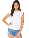 Sleeveless Crewneck Top, White