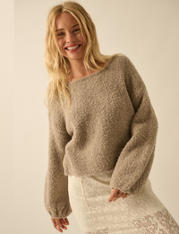 Bubble Sleeve Sweater, Mocha
