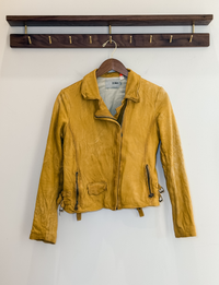 Doma Leather Jacket, Yellow