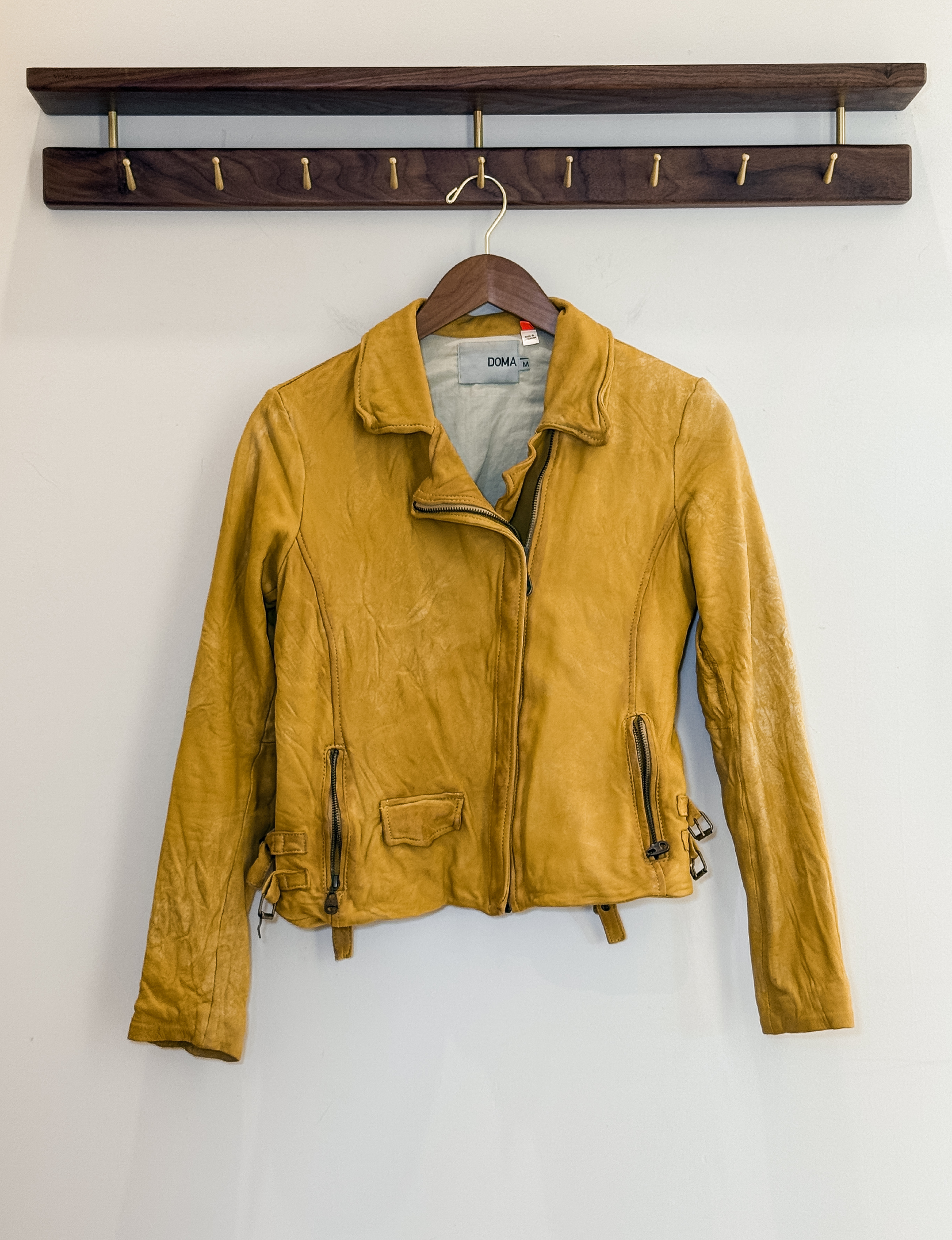 Doma Leather Jacket, Yellow