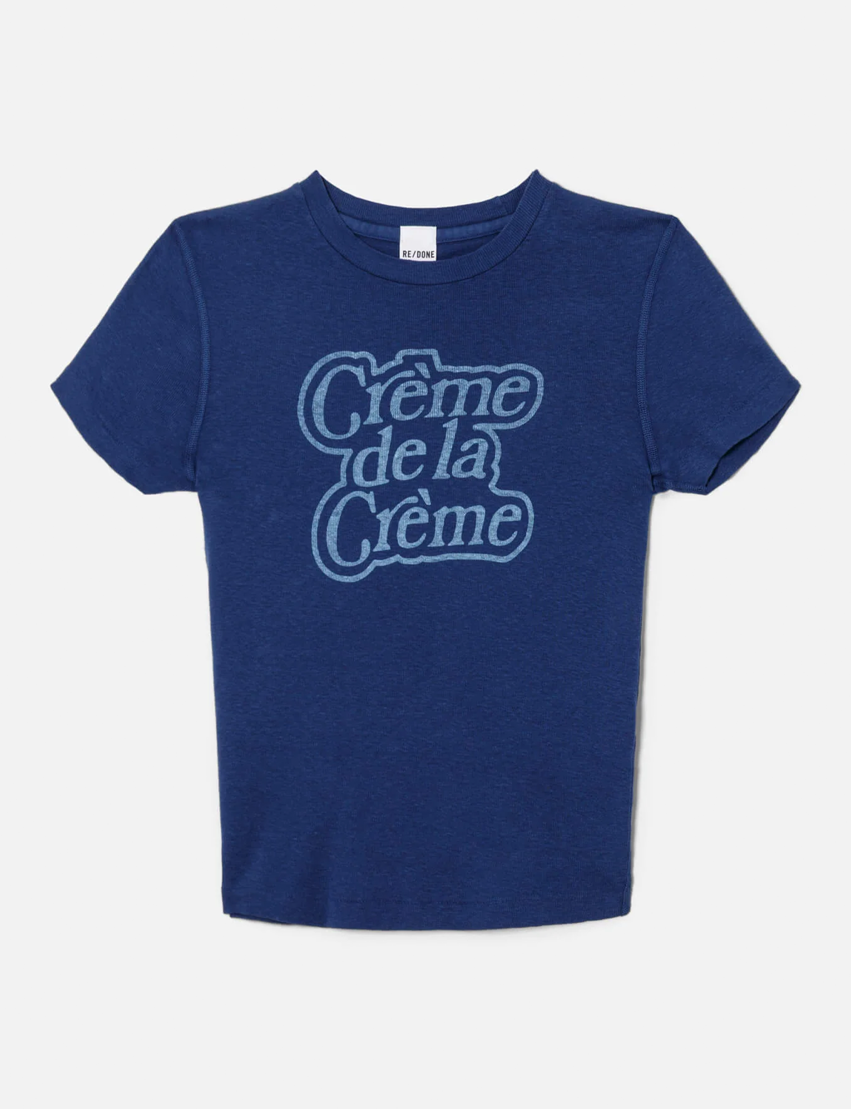 90s Creme De La Creme Baby Tee, Postman Blue