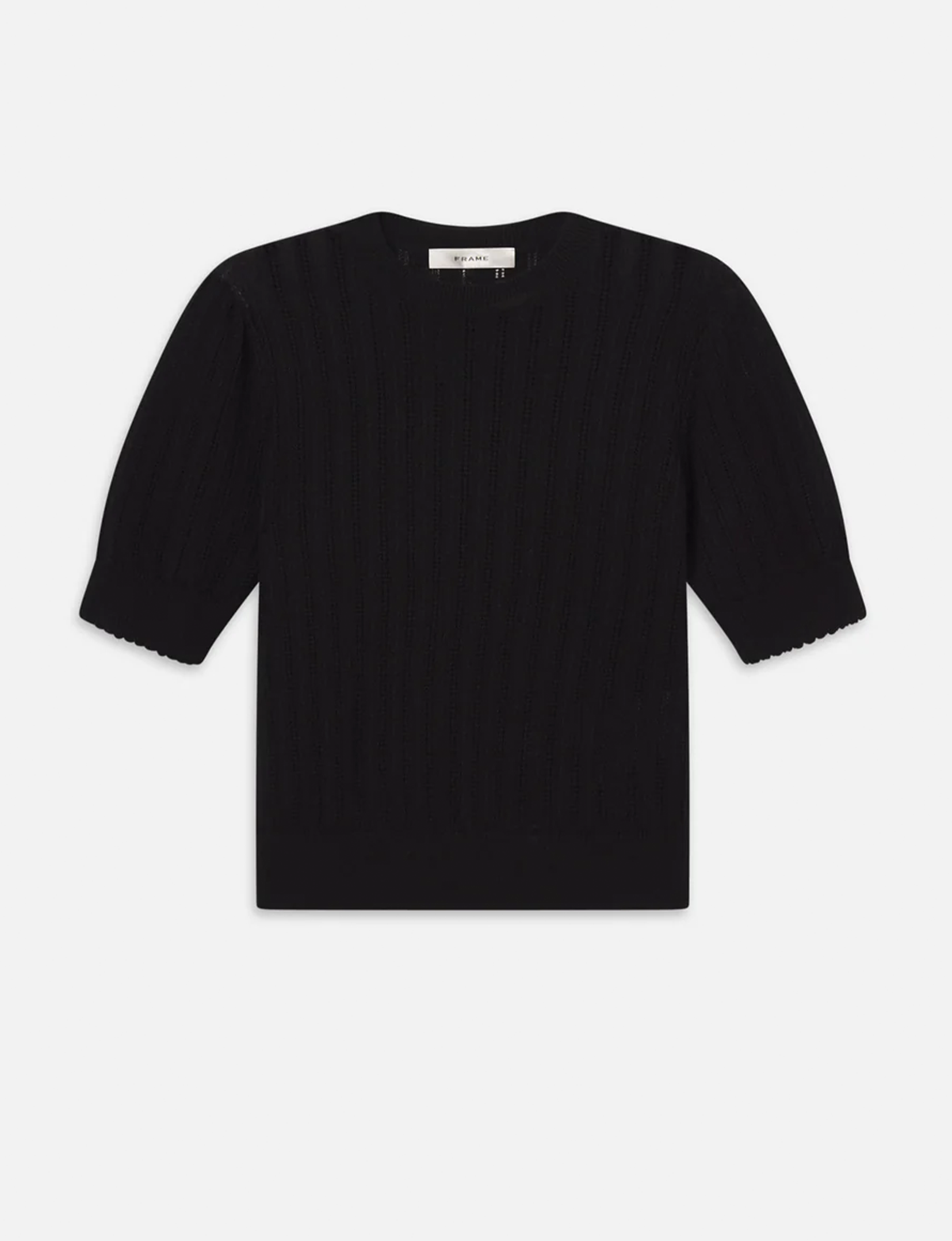 Ladder Pointelle Sweater, Black