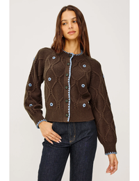 Laurie Cardigan, Walnut Daisy