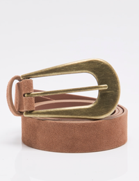 Cannon Suede Belt, Cognac