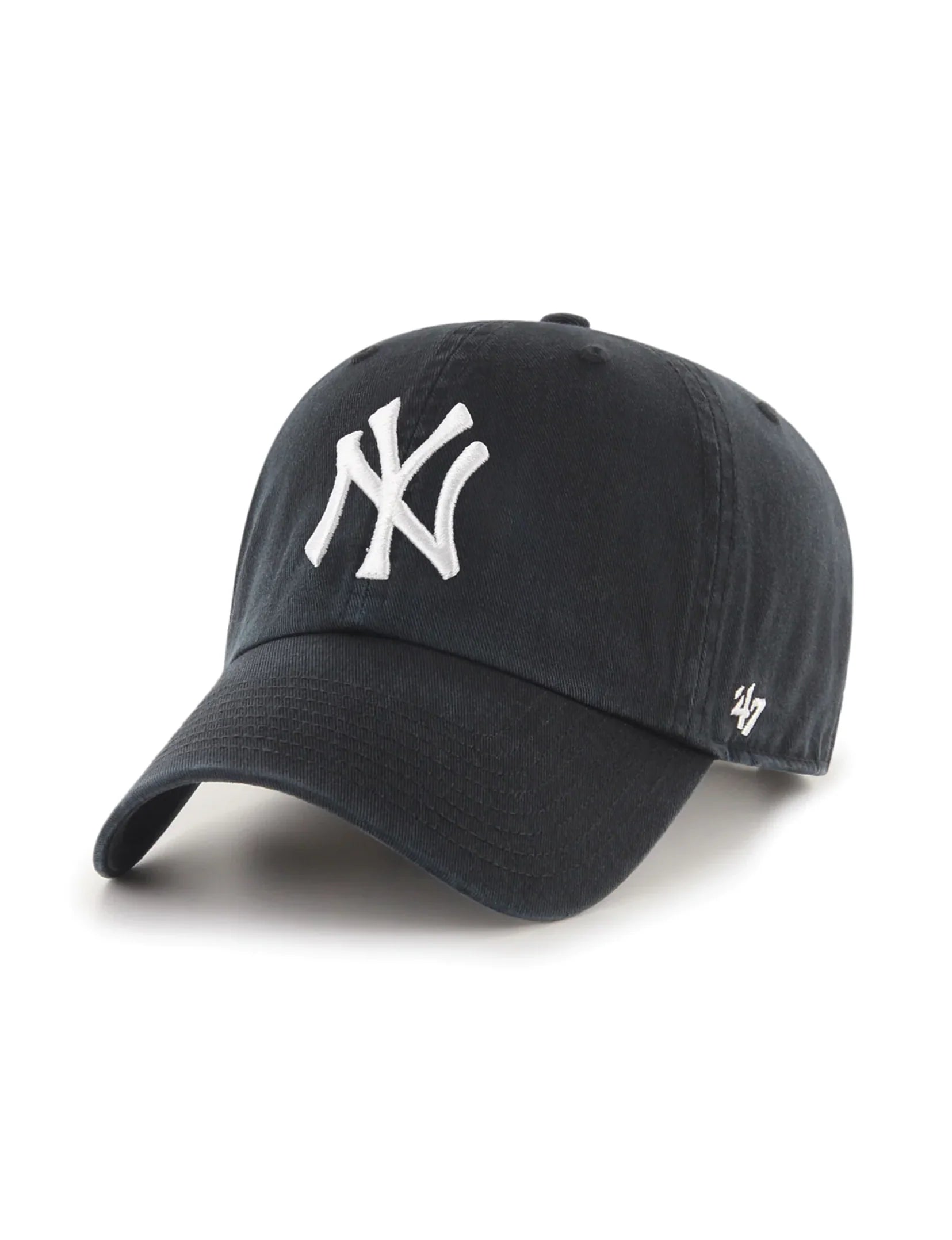NY Yankee Basic Ball Cap, Black/White