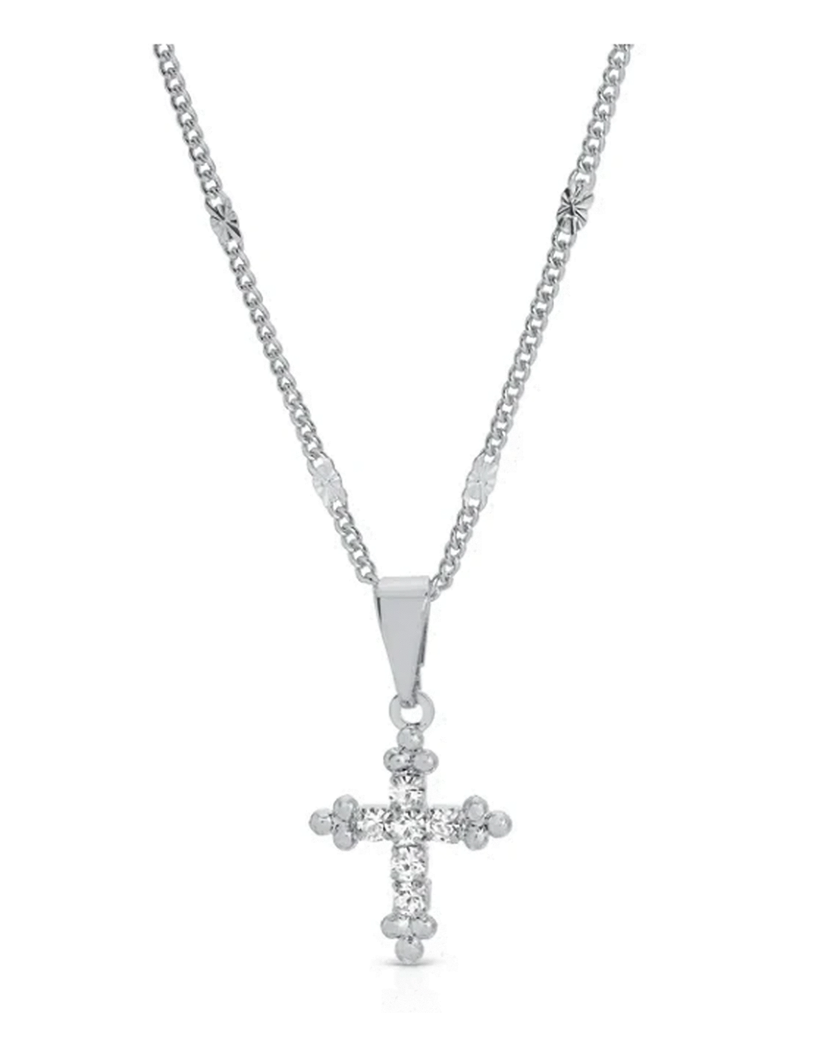 Bali Cross Necklace, Silver