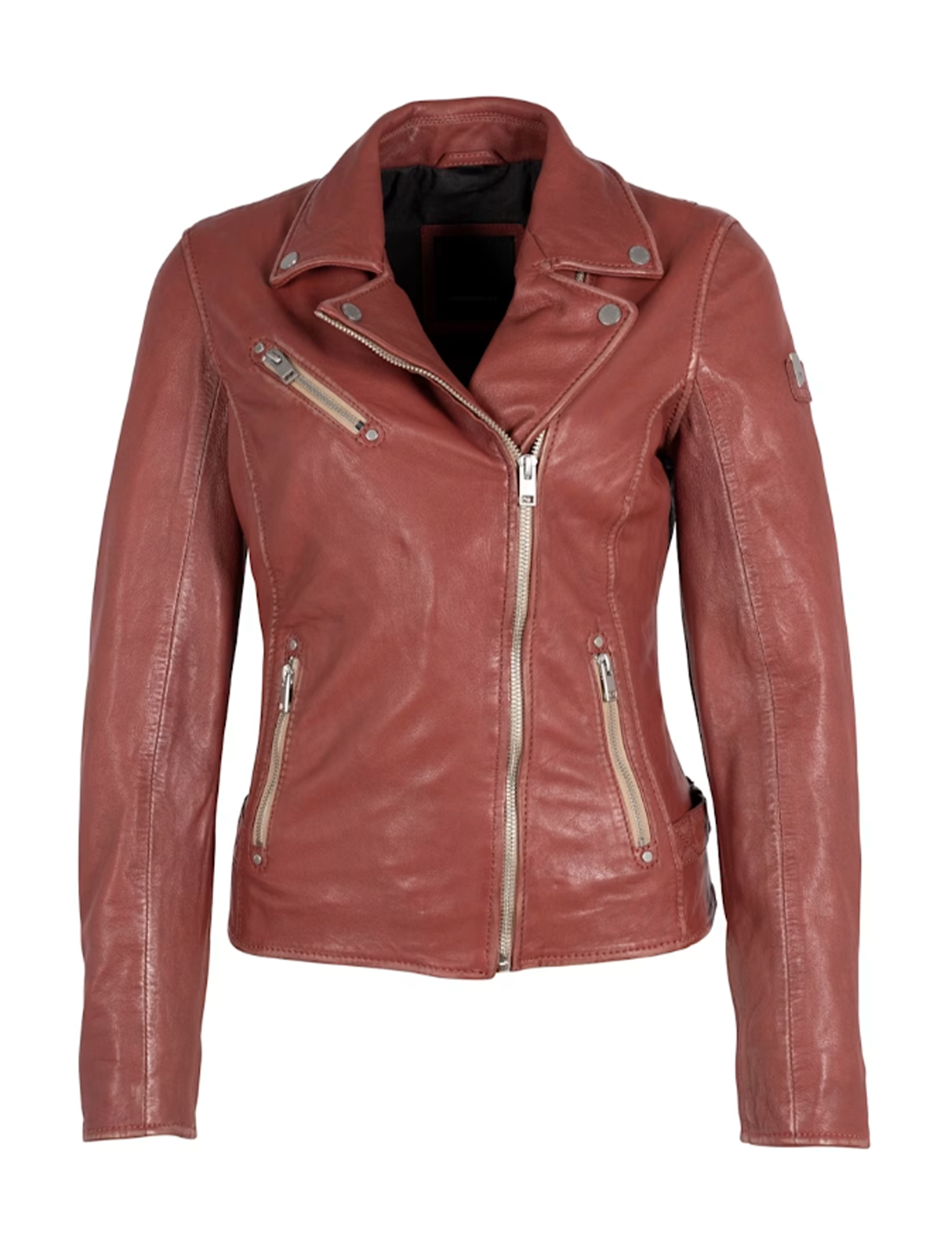 Sofia Leather Moto Jacket, Astro Dust